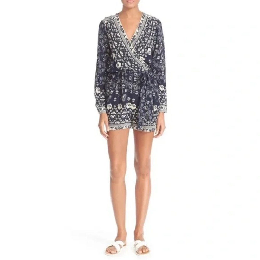 SEA New York Navy Bandanna Print Short Romper size 0